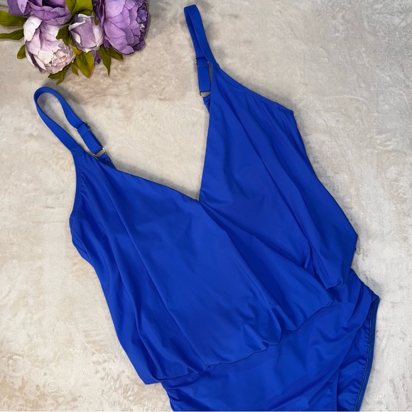 NWT Gottex Blue One Piece Swimsuit - Picture 1 of 16